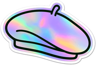 Beret holographic sticker